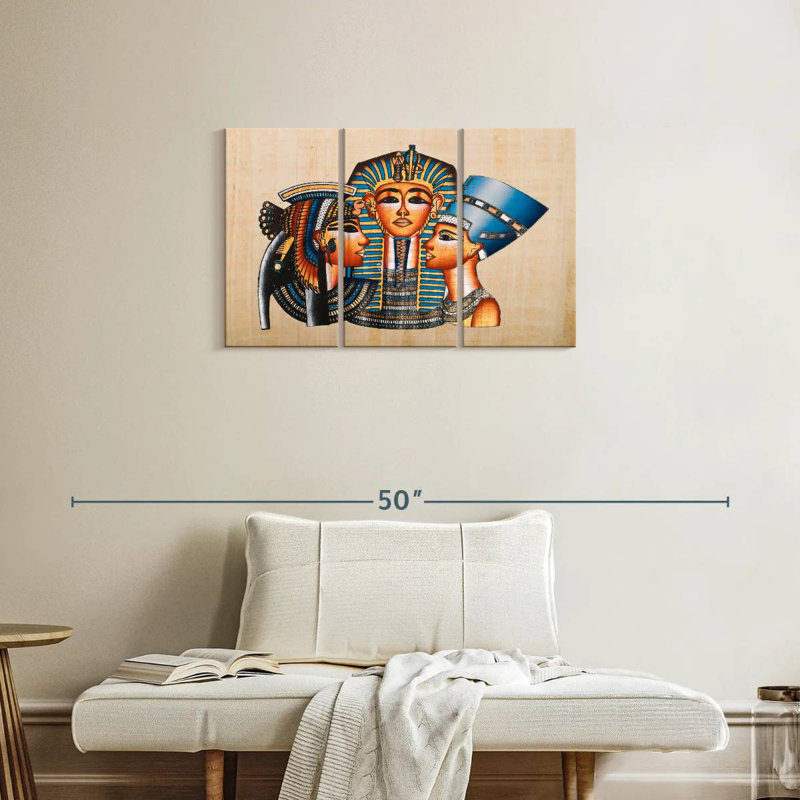 Leisha King Tut et Néfertiti, H 20 po x l 33 po