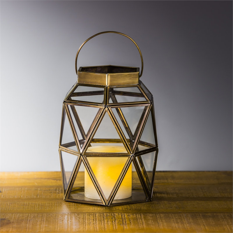 Lanterne en métal et verre