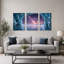 Ensemble de 3 tableaux sur toile représentant une grotte de glace, pour la décoration du salon et de la chambre.-129075201