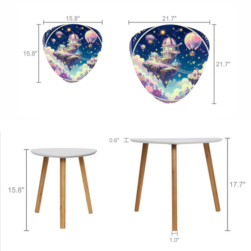 Ensemble de 2 tables basses gigognes Triangle