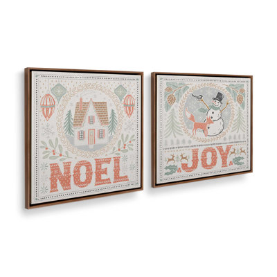 «Woodland Holiday Joy», ensemble de 2 impressions sur toile