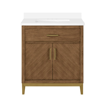 OVE Decors Diya 30-in Single Sink Bathroom Vanity with Engineered Marble Top