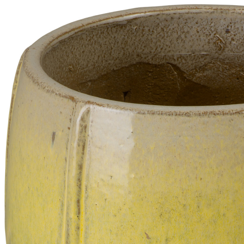 CREST PLANTER, SNOW, Yellow, 16" H x 11" W x 11" D