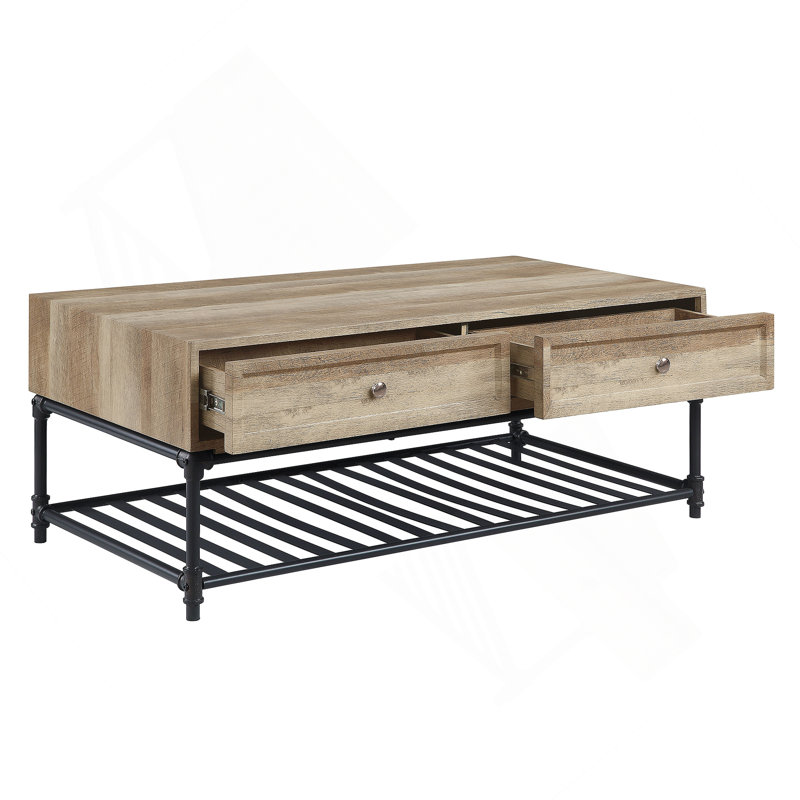 Table basse en chêne et gris sable