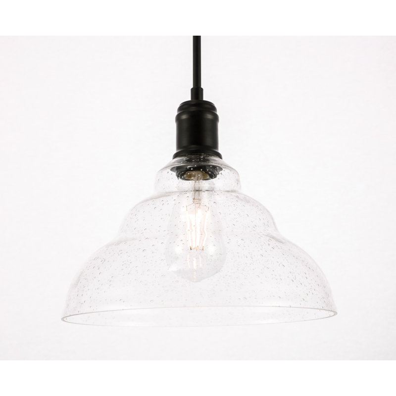 Vernia 1 - Light Single Pendant, Black, 10" H x 11" W x 11" D