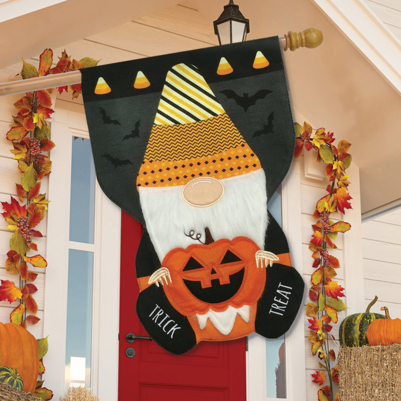 Drapeau de maison Durn Gnome, Noir / Orange / Gris