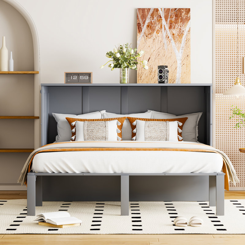 Storage Bed, European Double (140 x 200 cm), Grey