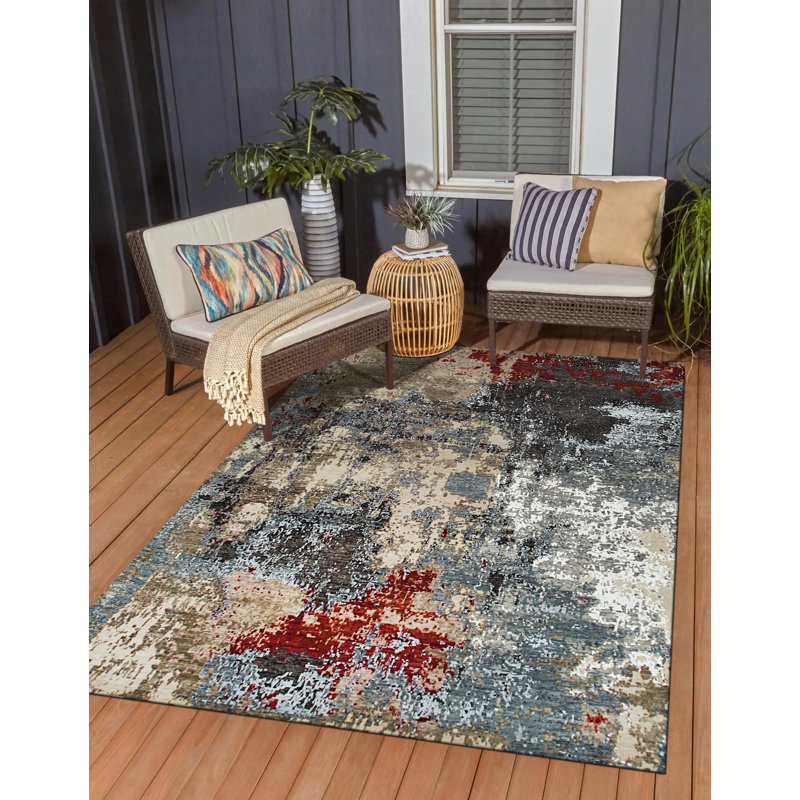 Tapis gris en laine noué à la main