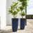 23.75"H Set Of 2 Oversized Eco-Friendly PP And Stone Honeycomb Textured Tall Plastic Planter-593483615