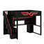 Lit mezzanine Gaming avec bureau et escalier de rangement, lumières DEL et USB, double