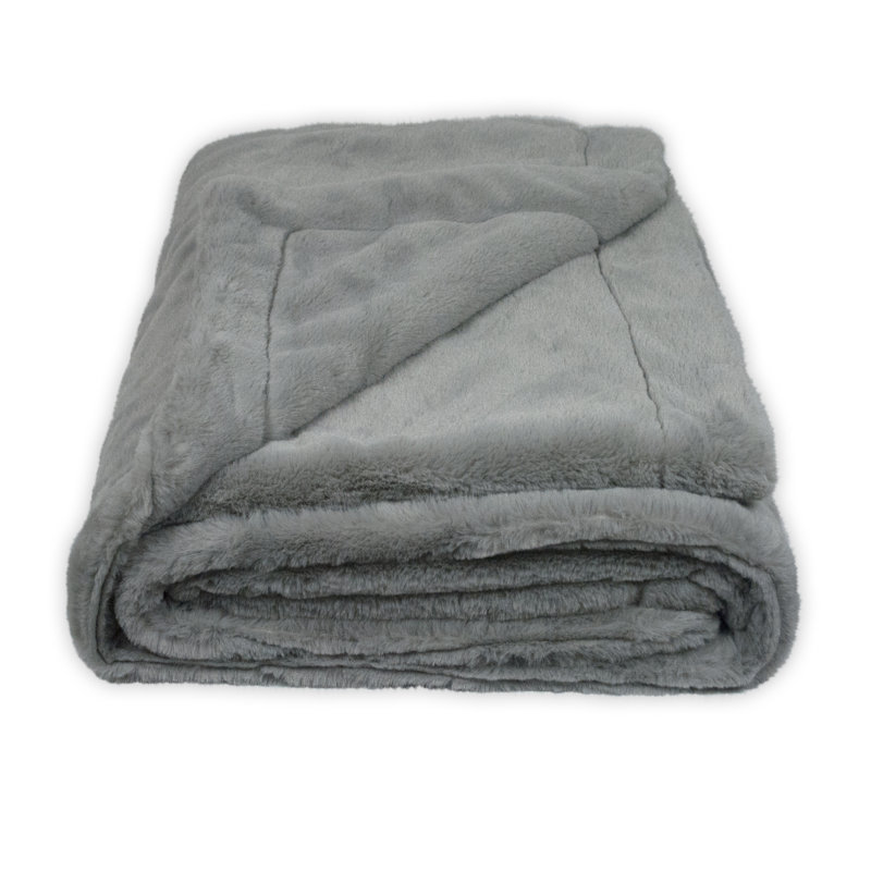 Quilted Throw Blanket, Gray