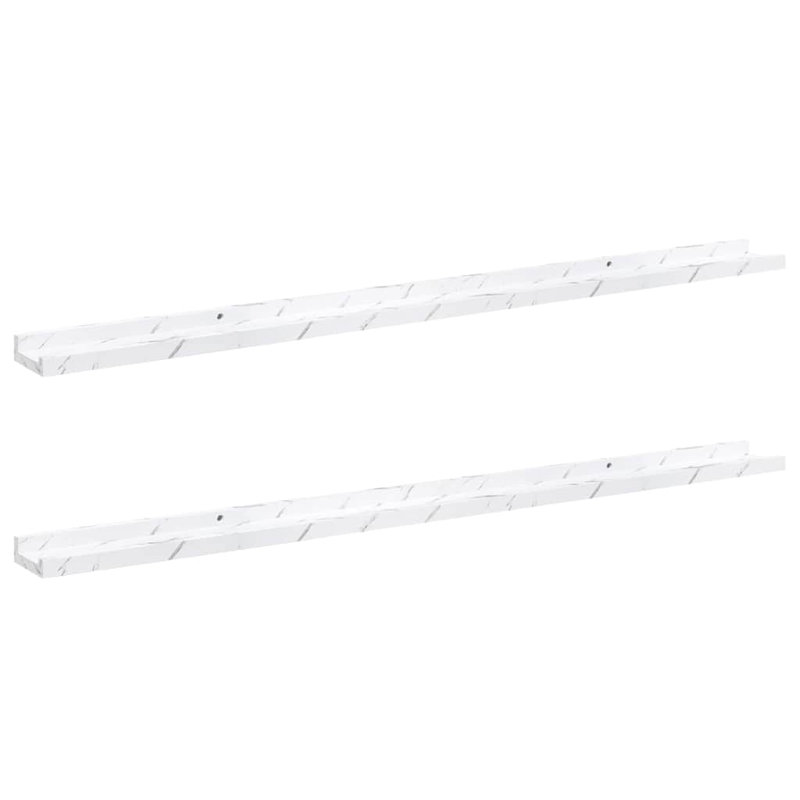 Floating Shelf, 3cm H x 115cm W x 9cm D, White Marble