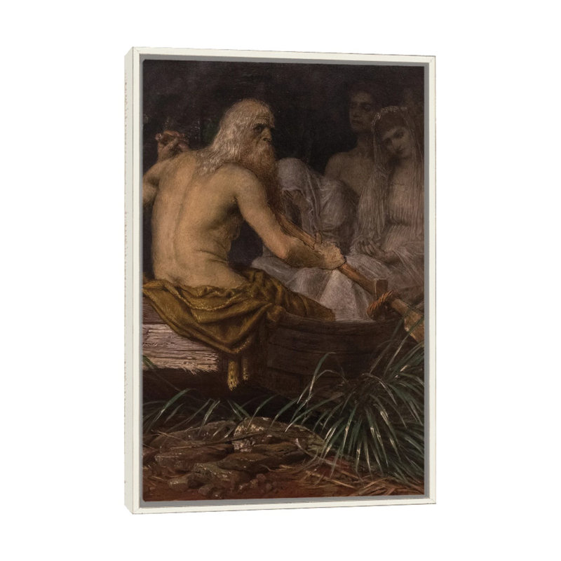Charon - reproduction d'art murale - toile encadrée, H 40 po x l 26 po, Impression encadrée sans passe-partout, Blanc patiné