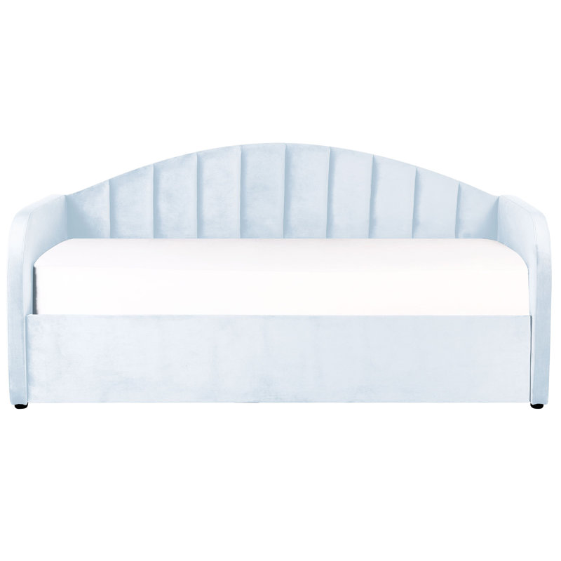 Amaryss Upholstered Daybed with Trundle, Light Blue