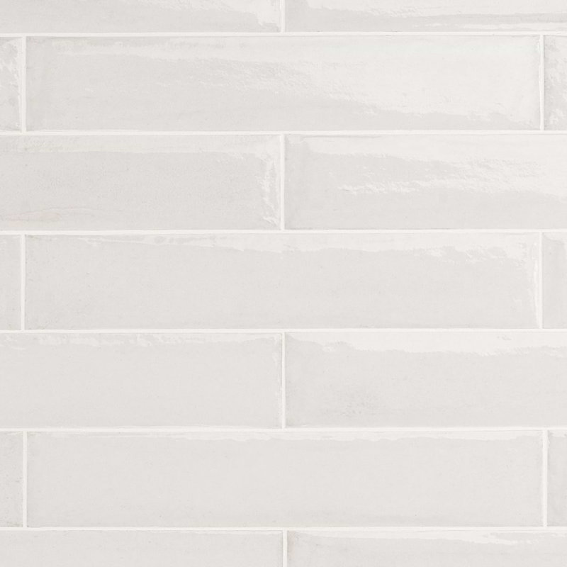 Paint 3x16 Glossy Porcelain Tile, Bianco White