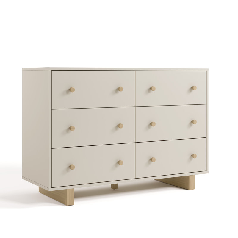 Commode 6 tiroirs Texas, Avoine givrée / Bois flotté