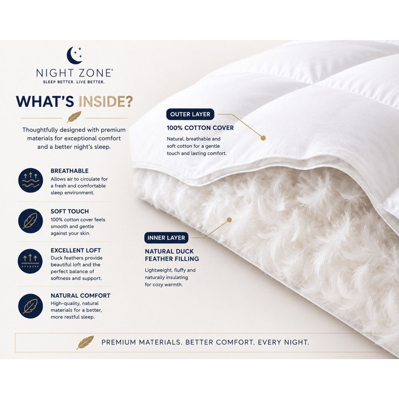 Duck Feather and Down Duvet, Double, 4.5 Tog