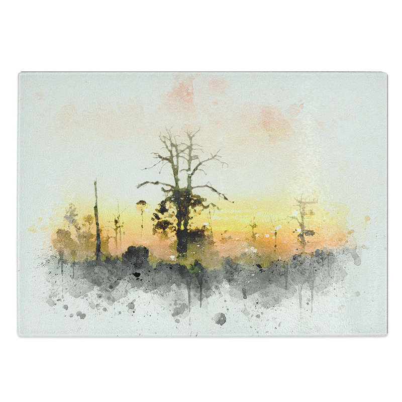 Glass Fog Over Woodland in Abstract Chopping Board, 28.5 cm W x 20 cm L