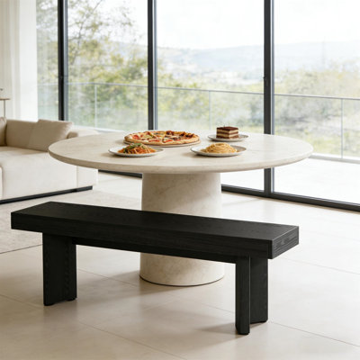Banc de table de cuisine à pieds triangulaires (avec banc inclus)