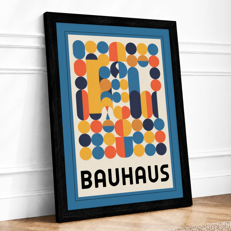 Bauhaus Forms Geometric - Framed Print, A1 - 84.1 x 59.4 cm, Black