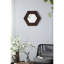 Miroir hexagonal 18,5 po x 18,5 po avec cadre en bois massif robuste, élément décoratif de maison, fabrication ferme brun foncé, couloir de salle de bain, 18,5 po x 18,5 po-736708222