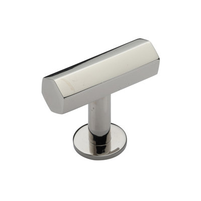 Heritage Brass Cabinet Knob Hexagon T-Bar Design with Rose 41mm
