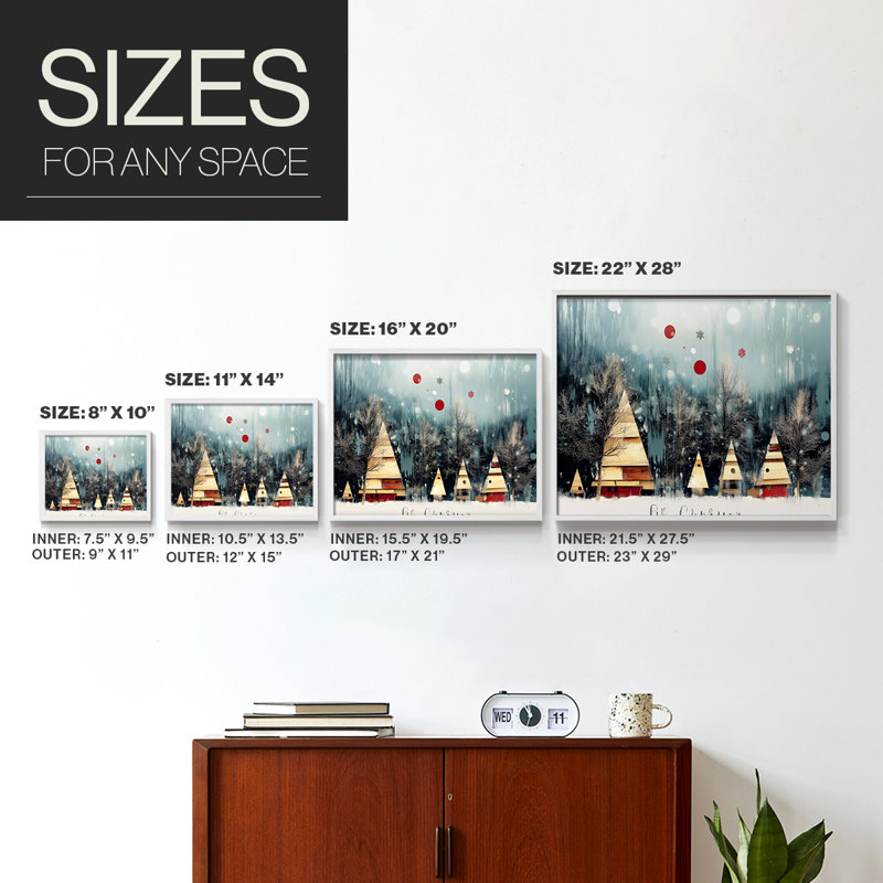 Art de Noël - DCCXL - Reproduction encadrée - Restickable, H 16 po x l 20 po, Blanc