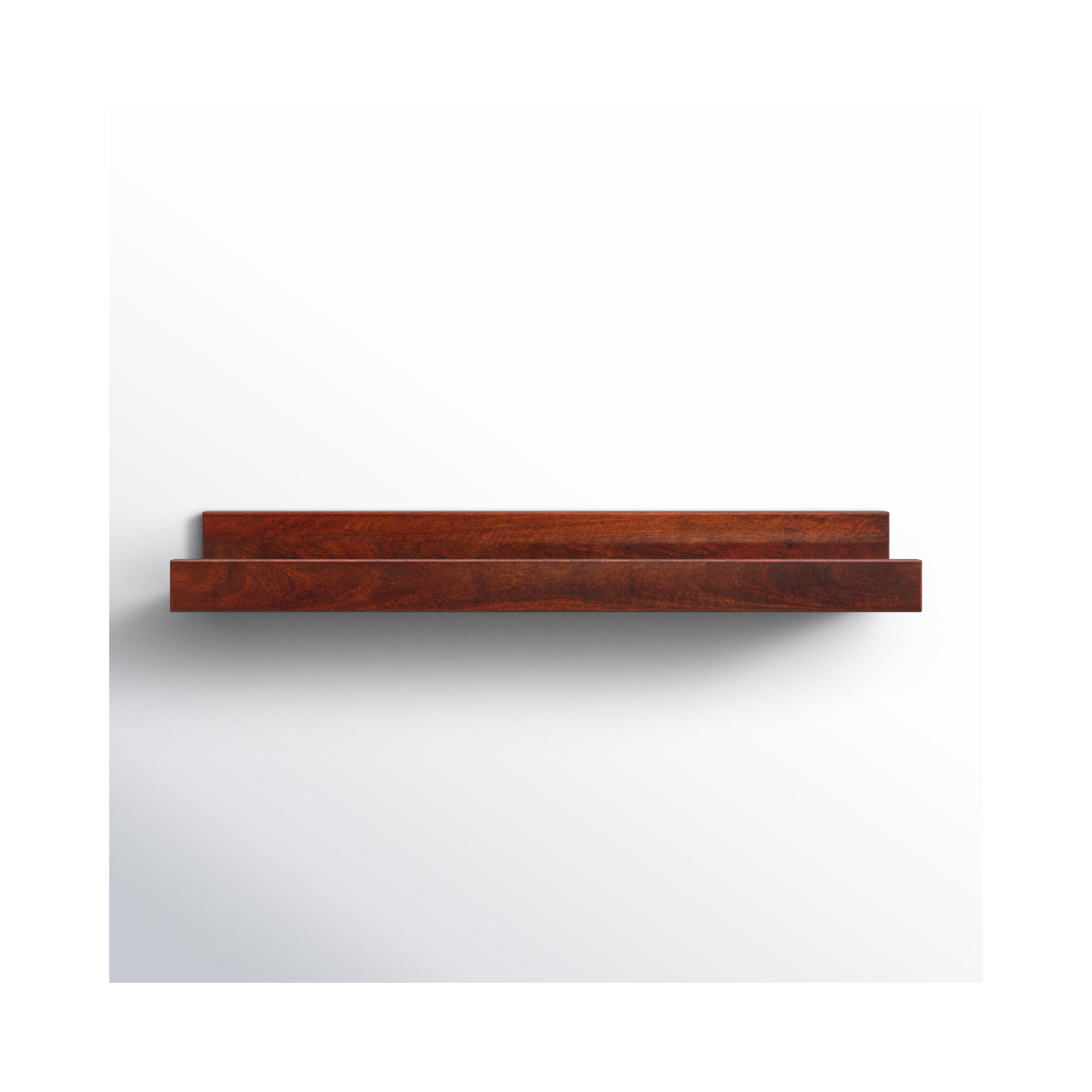 Dezerea Lipped Wall Mounted Shelves, 3.5" H x 24" W x 7.25" D, Walnut