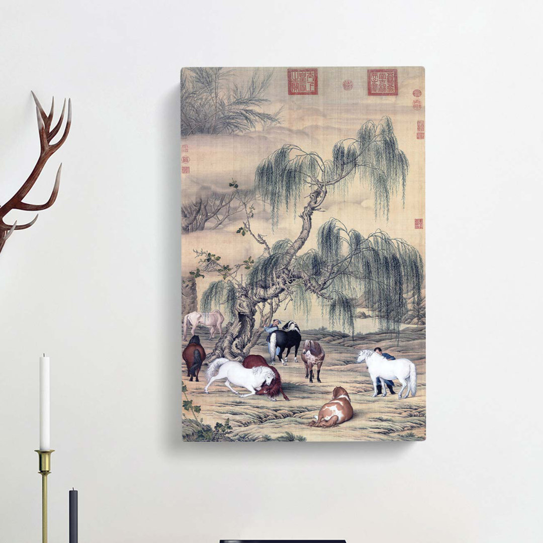 Horses by Lang Shining - Wrapped Canvas