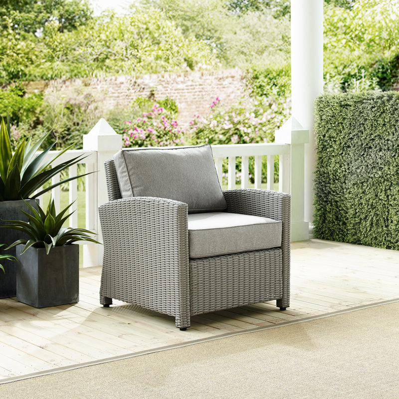 Upholstered Armchair, Gray Frame/Gray Cushion