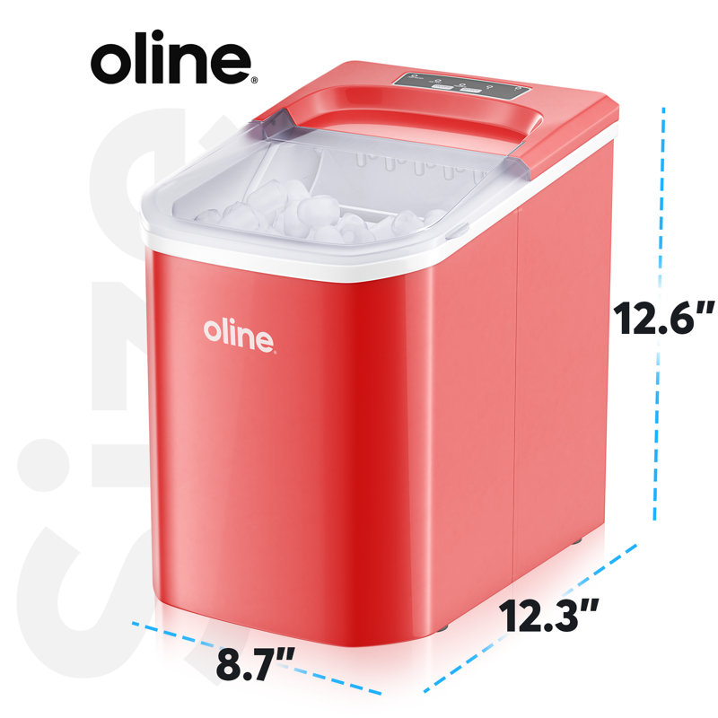 Comptoir électrique portatif autonettoyant avec machine à glaçons Oline, Rouge