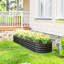 Boîte à fleurs surélevée galvanisée pour jardin, 4,9 x 2 x 1 pi, noir-575339352-575339373