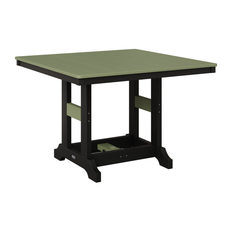 Garden Classic Outdoor Square Bar Table, Black, Sage