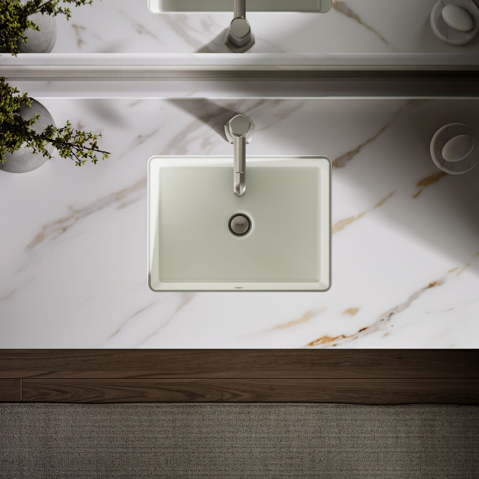 Verticyl Rectangular Undermount Sink, Dune