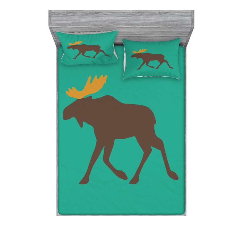 Ensemble de draps Moose Moose with Antler, Ensemble de draps pour lit double avec 2 taies d'o