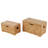 Cole And Grey Wood Handmade Decorative Brown Trunk With Black Metal Accents And Square Patterns Set