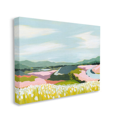 Modern Mountain Stream Canvas Wall Art Design By Grace Popp