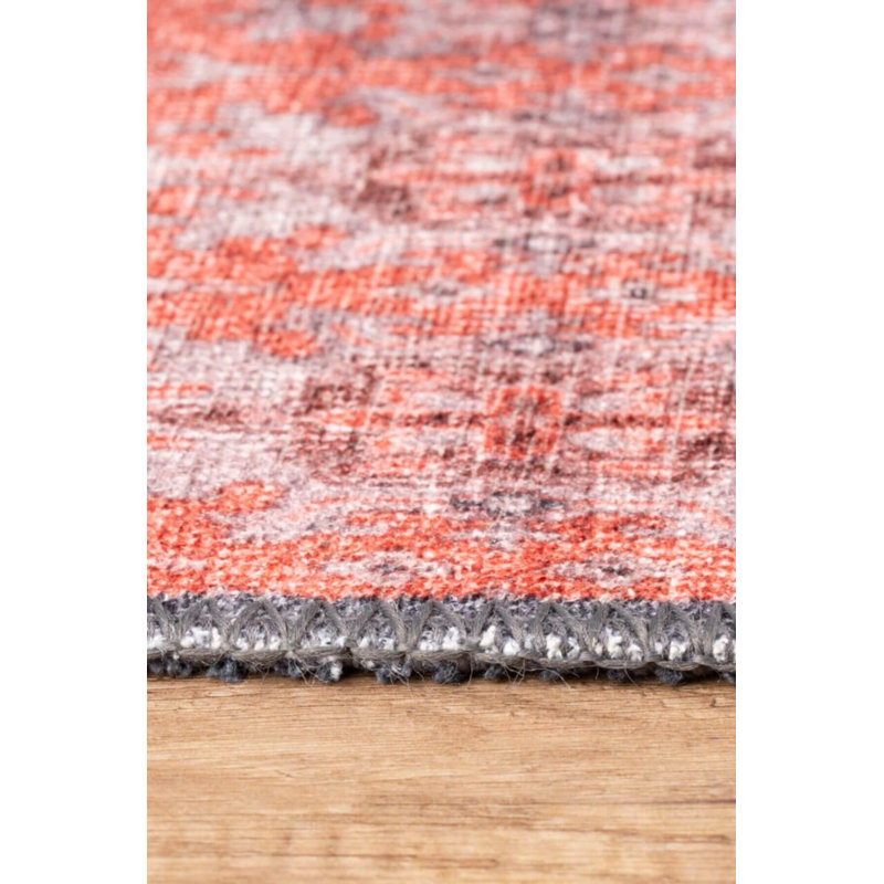 Tapis décoratif rose à motif tissé patchwork, Rectangle 4 pi 8 po x 6 pi 3 po