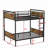 Metal Detachable Bunk Bed, Black-Toned Twin XL Over Twin XL Convertible Industrial Frame for Teen Bedrooms and Dormitories