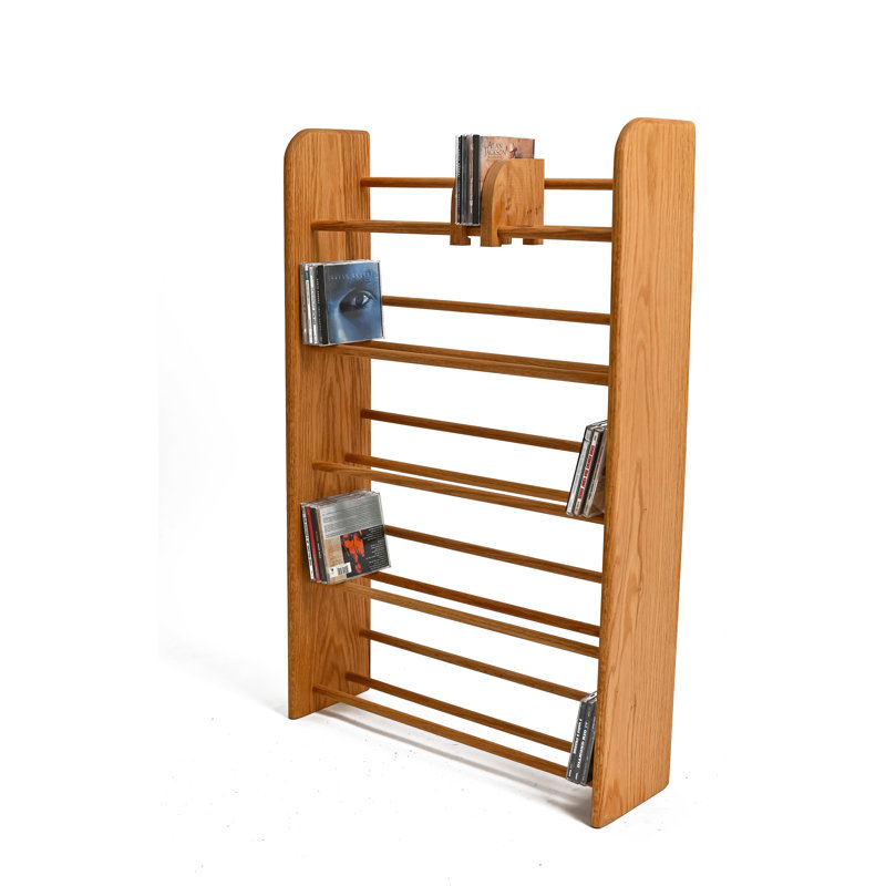 Dowel-Style Wooden CD Rack - 01 Series, Dark, 37.25" H x 24.25" W x 7.25" D