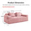 Canapé modulaire à 2 places sans siège, canapé modulaire Cloud avec assise profonde et canapé modulaire moderne à 2 places avec coussins décoratifs Tissu velours côtelé rose