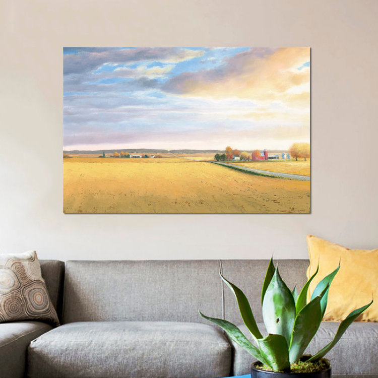 " Heartland Landscape " by James Wiens, 8" H x 12" W x 0.75" D, Wrapped Canvas, No Matte