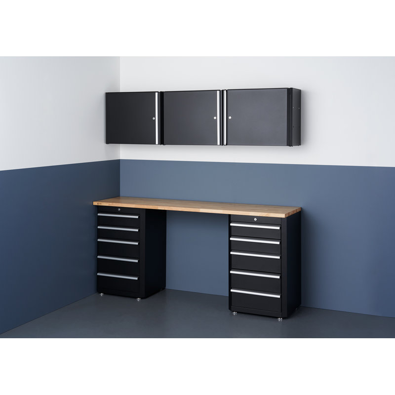 Système de rangement de garage en acier 6 pièces TRINITY en noir (l 72 po x H 74 po x P 19 po)