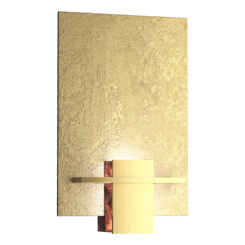 Applique murale encastrée 1 lumière Aperture, Verre topaze, Laiton moderne