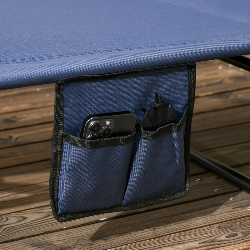 190cm Long Chaise Lounge Set, Dark Blue