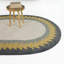 Tapis ovale à bordure triangulaire bleu / crème Kinnaird-892112860-892112863