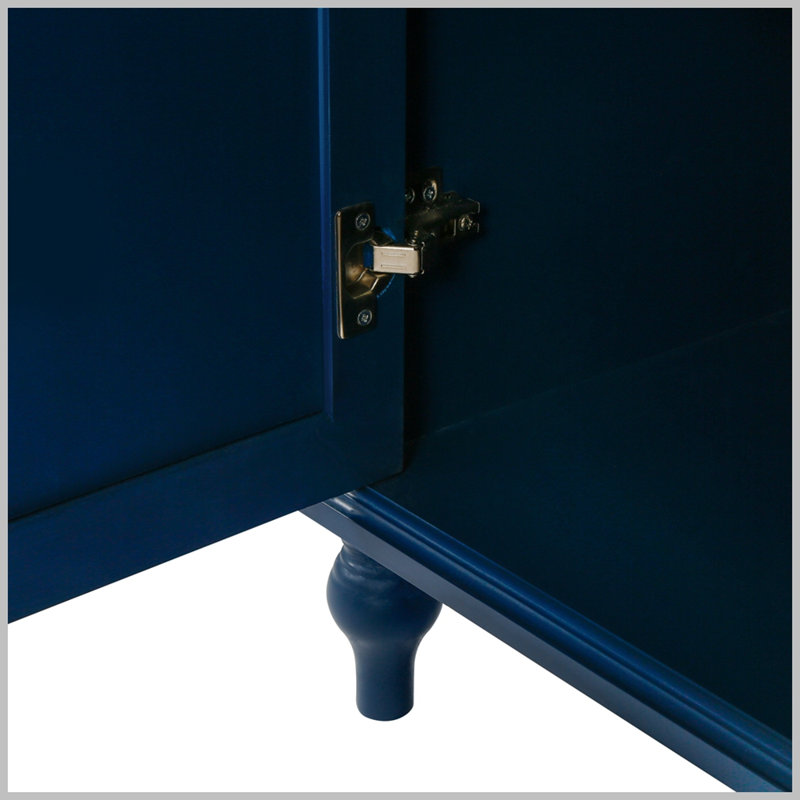 Buffet 2 portes en rotin, Bleu antique