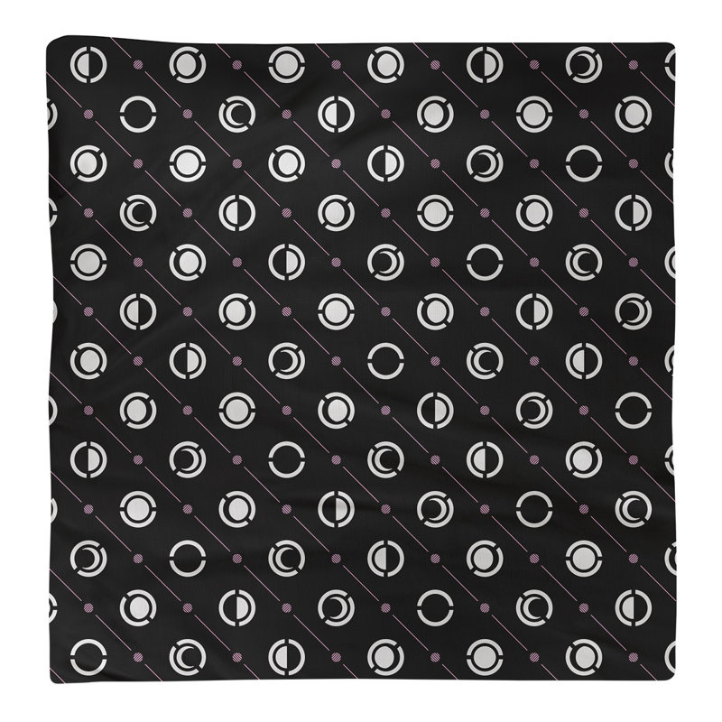 Serviette de coton deux couleurs en lune à phases Noira Gothard, H 0,1 po x l 10 po x P 10 po, Noir / Mauve pâle