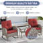 Ensemble de chaises berçantes d'extérieur en osier toutes saisons avec table d'appoint (ensemble de 4)-334313286-334313287