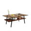 Ensemble de 3 tables basses et tables de bout, table en verre trempé avec panneau de fibres à densité moyenne, tables modernes pour le salon, verre brun